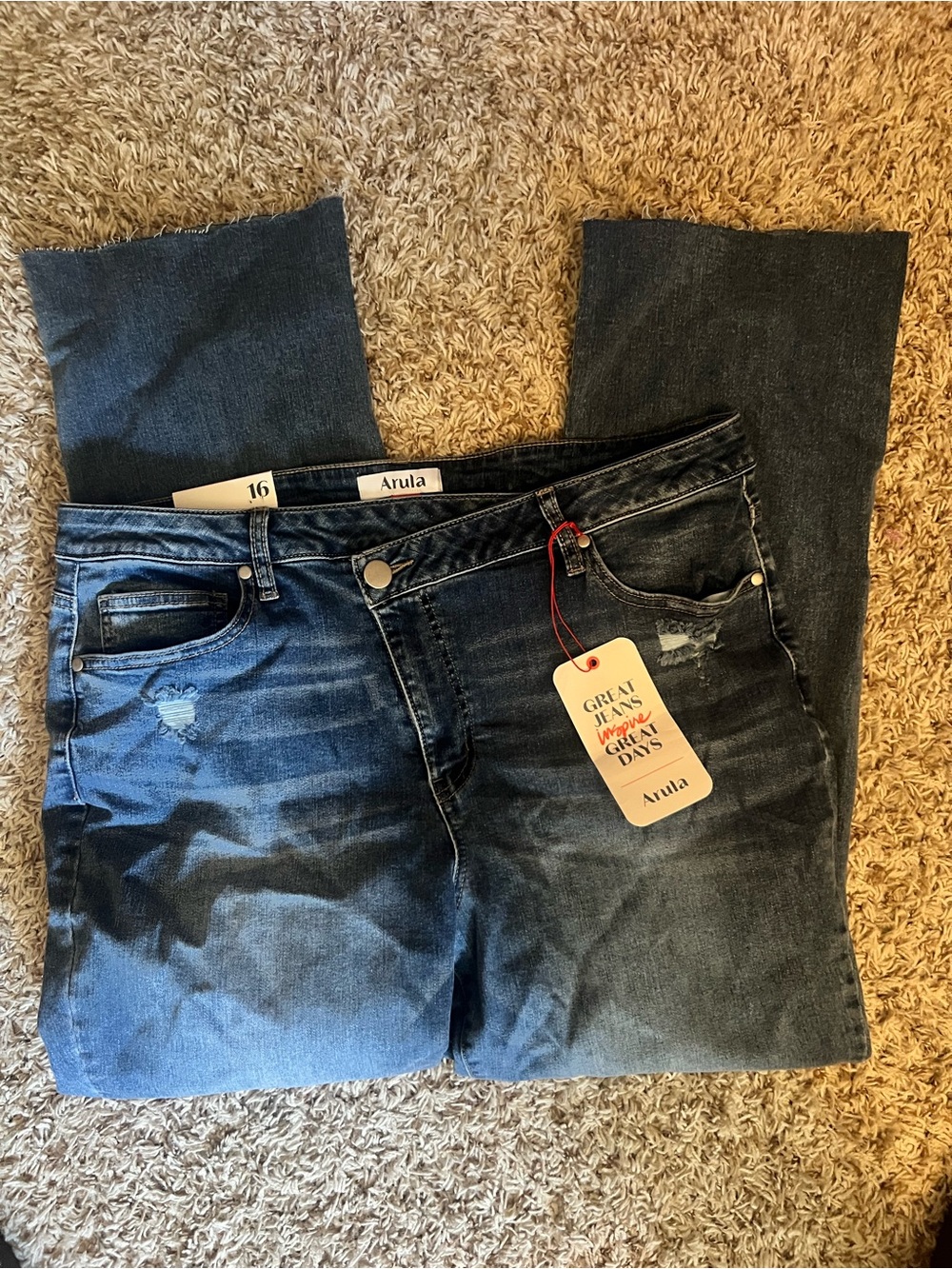 ARULA Vintage Wash Denim Jeans in Blue